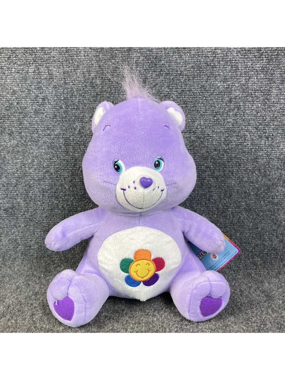 Vintage '04 Nanco Care Bears Harmony Bear 11" Purple Teddy Bear Plush NWT